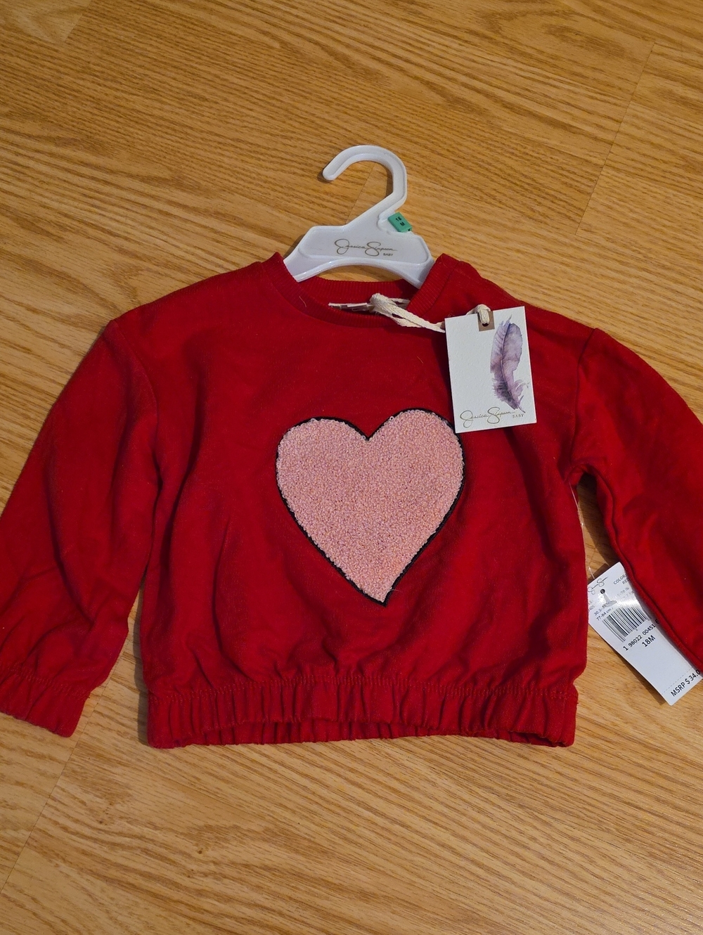 Jessica Simpson Red Sweatshirt with Pink Heart
